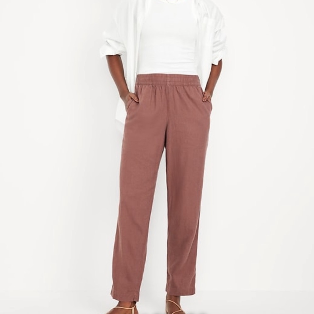 SOLD NWT Old Navy Linen Blend Straight Leg Pant
